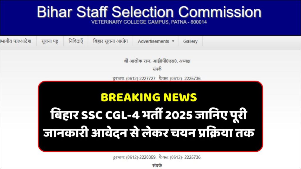 Bihar SSC CGL 4 Recruitment 2025